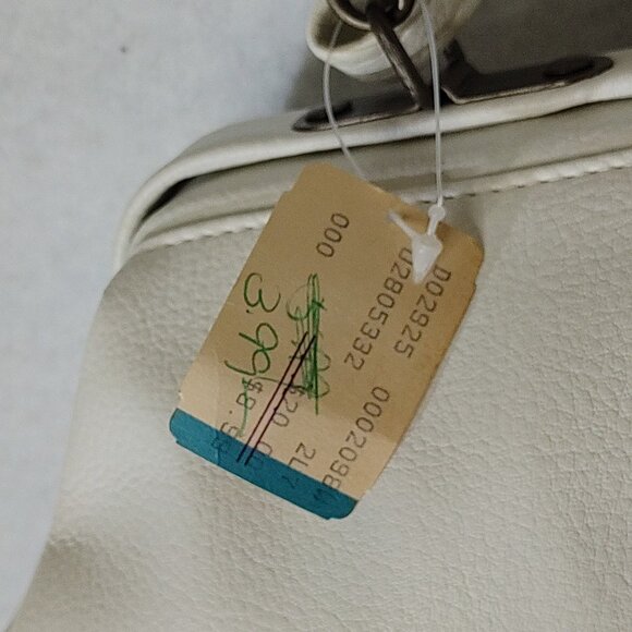 Maison Blanche White Pebbled Leather Purse NWT Handle & Shoulder Strap Vtg OOB - Picture 5 of 15